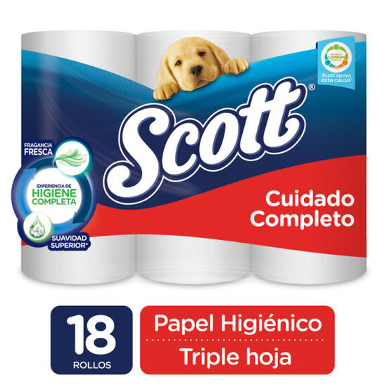 Papel Higiénico Scott Cuidado Completo 3H 18R