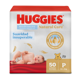 Pañales Huggies Natural Care Etapa 1/P, 50uds