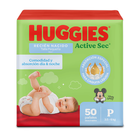 Pañales Huggies Active Sec Etapa 1/P, 50 Uds