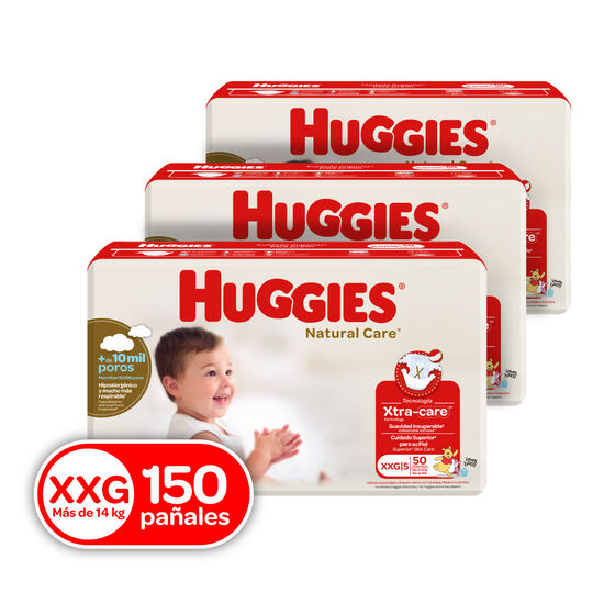 Combo Pañales Huggies Natural Care, Etapa 5/XXG  150 uds