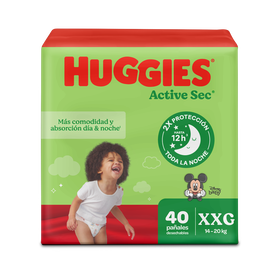 Pañales Huggies Active Sec Etapa 5/XXG 40U