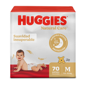 Pañales Huggies Natural Care Xtra-Care Etapa 2/M, 70uds