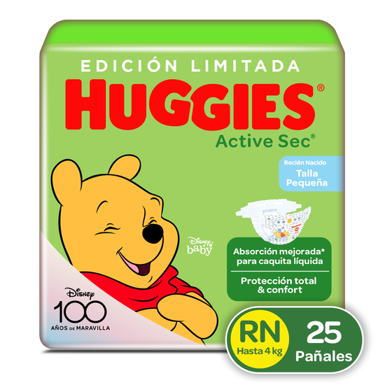 Pañales Huggies Active Sec Etapa 0/RN, 25 uds- (Edición Limitada)