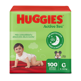 Pañales Huggies Active Sec Xtra-Flex Etapa 3/G, 100 Uds