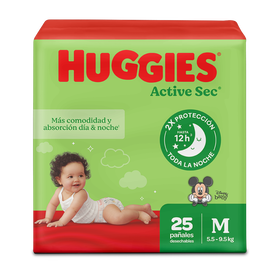 Pañales Huggies Active Sec Etapa 2/M, 25 uds