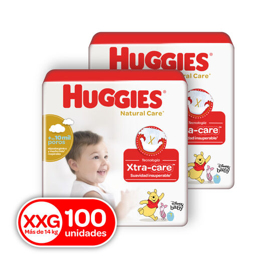 Combo Pañales Huggies Natural Care Etapa 5/XXG 100uds