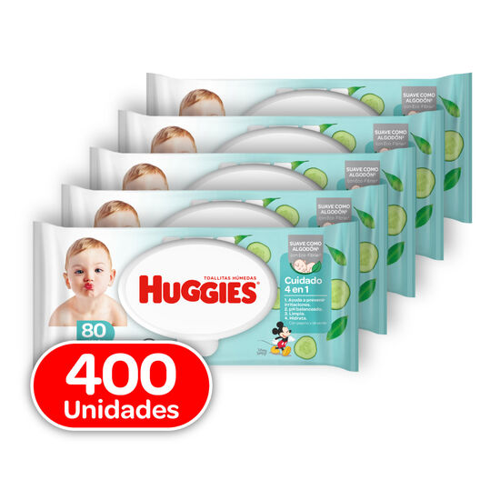 Combo Toallitas Humedas Huggies Cuidado 4 en 1, 400uds