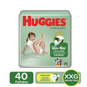 Pañales Huggies Active Sec Etapa 5/XXG 40U