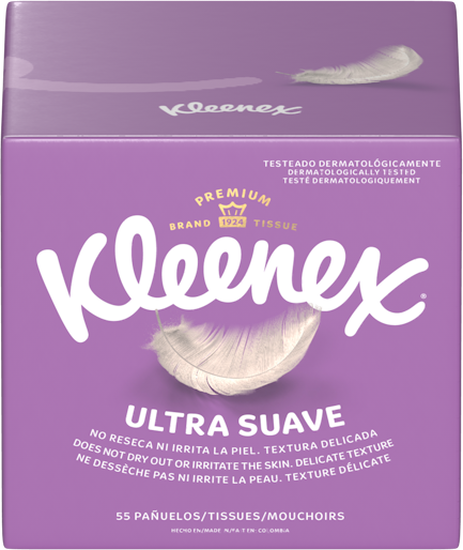 Pañuelos Faciales Kleenex Cubo Ultra Suave 55U