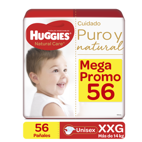 Pañales Huggies Natural Care Etapa 5/XXG, 56uds